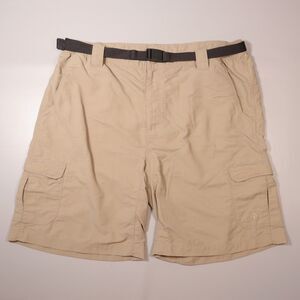 North Face Men's XL Beige Nylon Belted Cargo Hiking Shorts Outdoor  9" Inseam